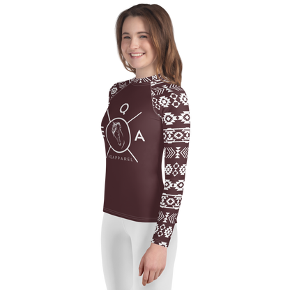 Youth Aztec Print Equestrian Performance Shirt